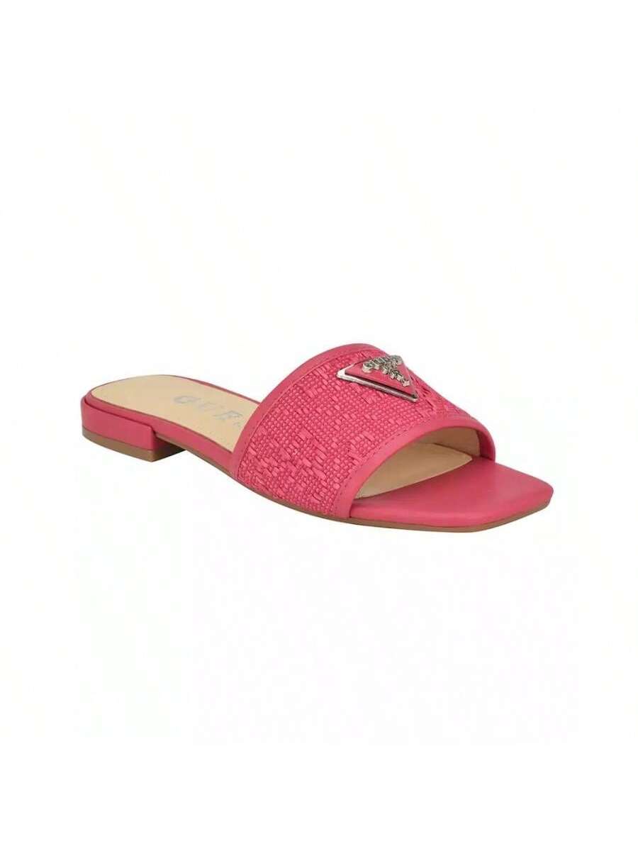 Guess Tamsea One Band Square Toe Slide Flat Sandals 