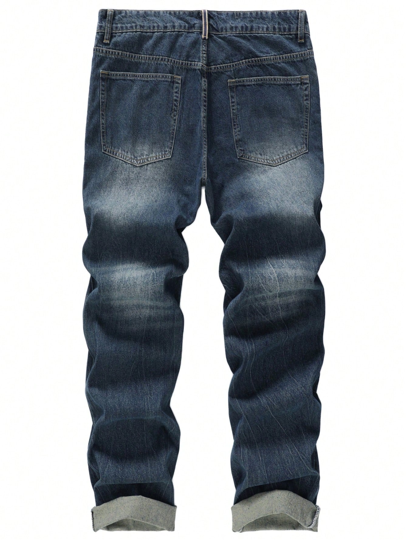 Men's Non-Stretch Regular Fit Straight-Leg Denim Pants Jeans 