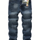 Men's Casual Versatile Stretch Jeans, Loose Casual Jeans, Straight Mid-Waist Fashion Versatile Spring And Fall Jeans, Suitable For Daily, Business, Outdoor 