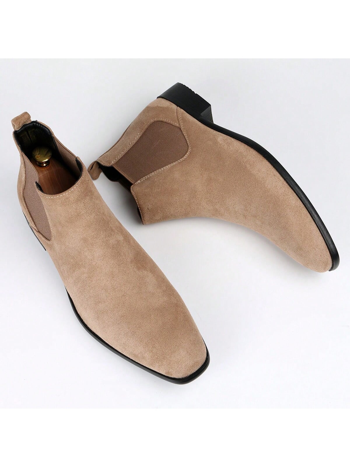 Men Minimalist Slip On Chelsea Boots - Faux Suede Boots 