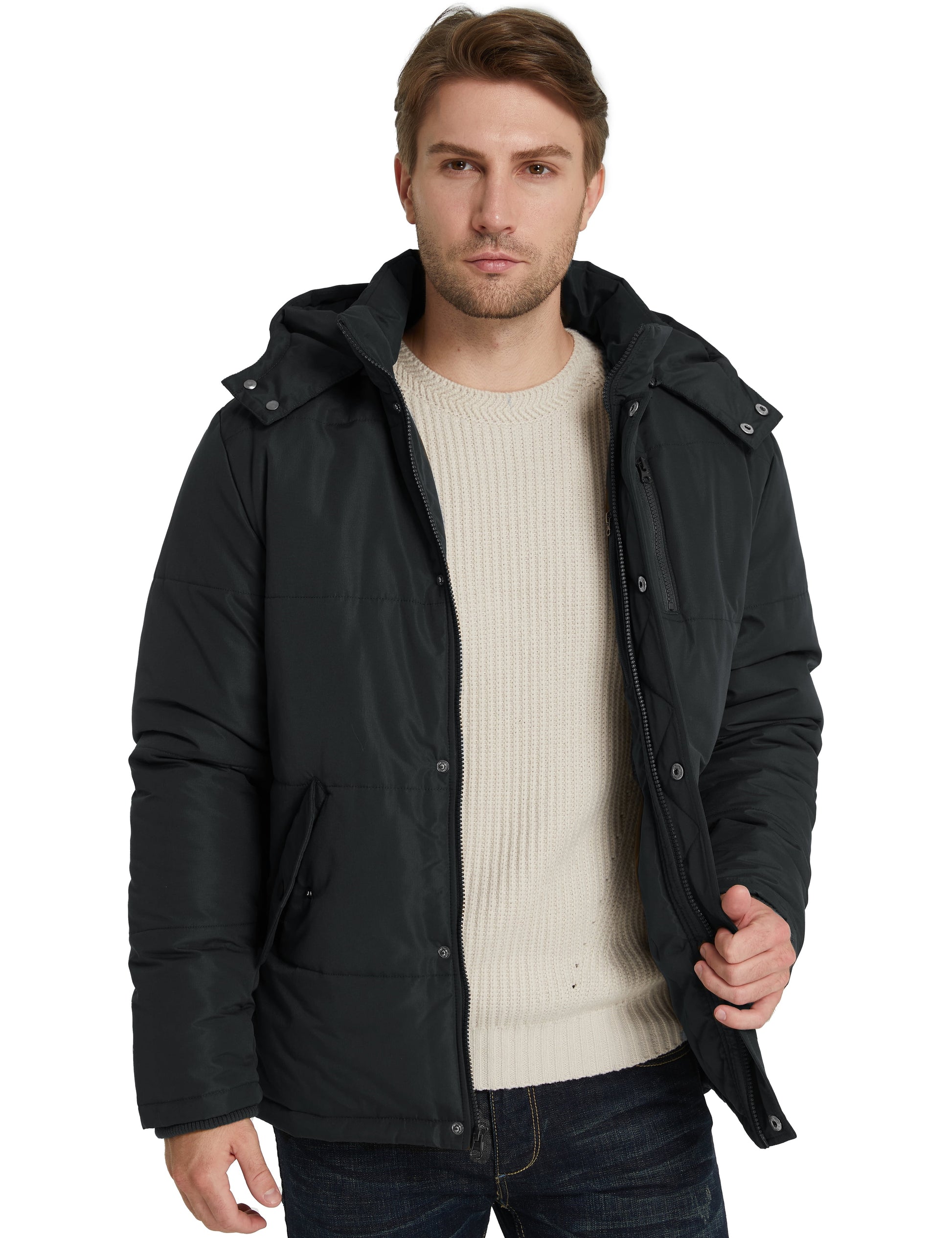 Ampake Men's Winter Coat Warm Puffer Jacket 