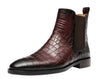 Santimon Genuine Crocodile Pattern Ankle Boots 