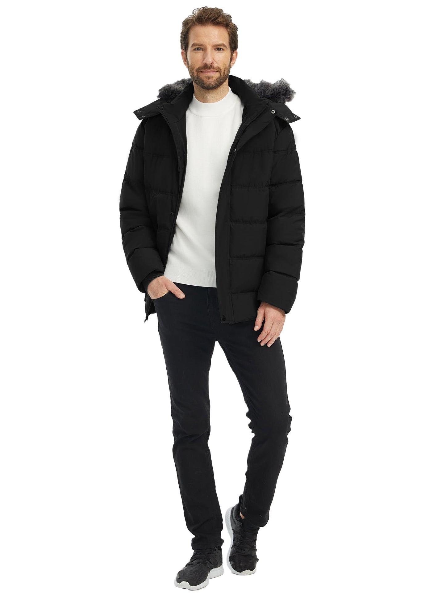 Wantdo Men's Winter Coat Recycled Padded Winter Jacket W 