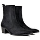 OSSTONE Dress Boots Chelsea Pony Hair Boots for Men 