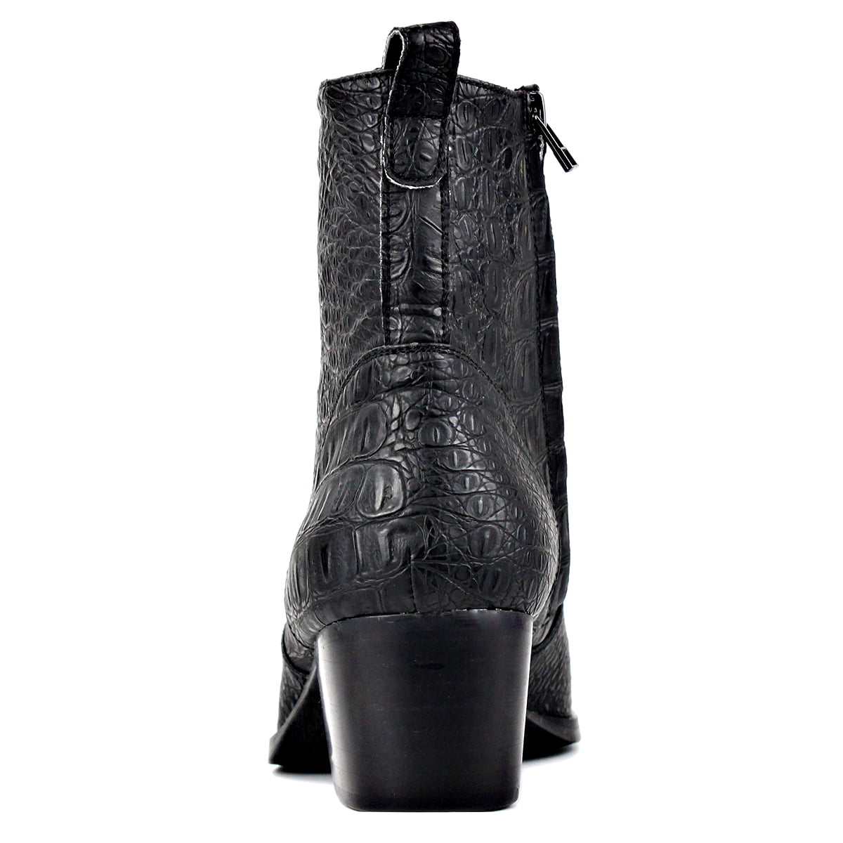 Black OSSTONE Dress Boots Chelsea Crocodile Prints Boots 