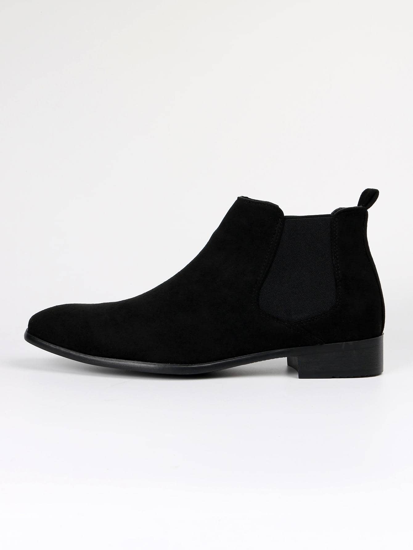 Men Minimalist Slip On Chelsea Boots - Faux Suede Boots 