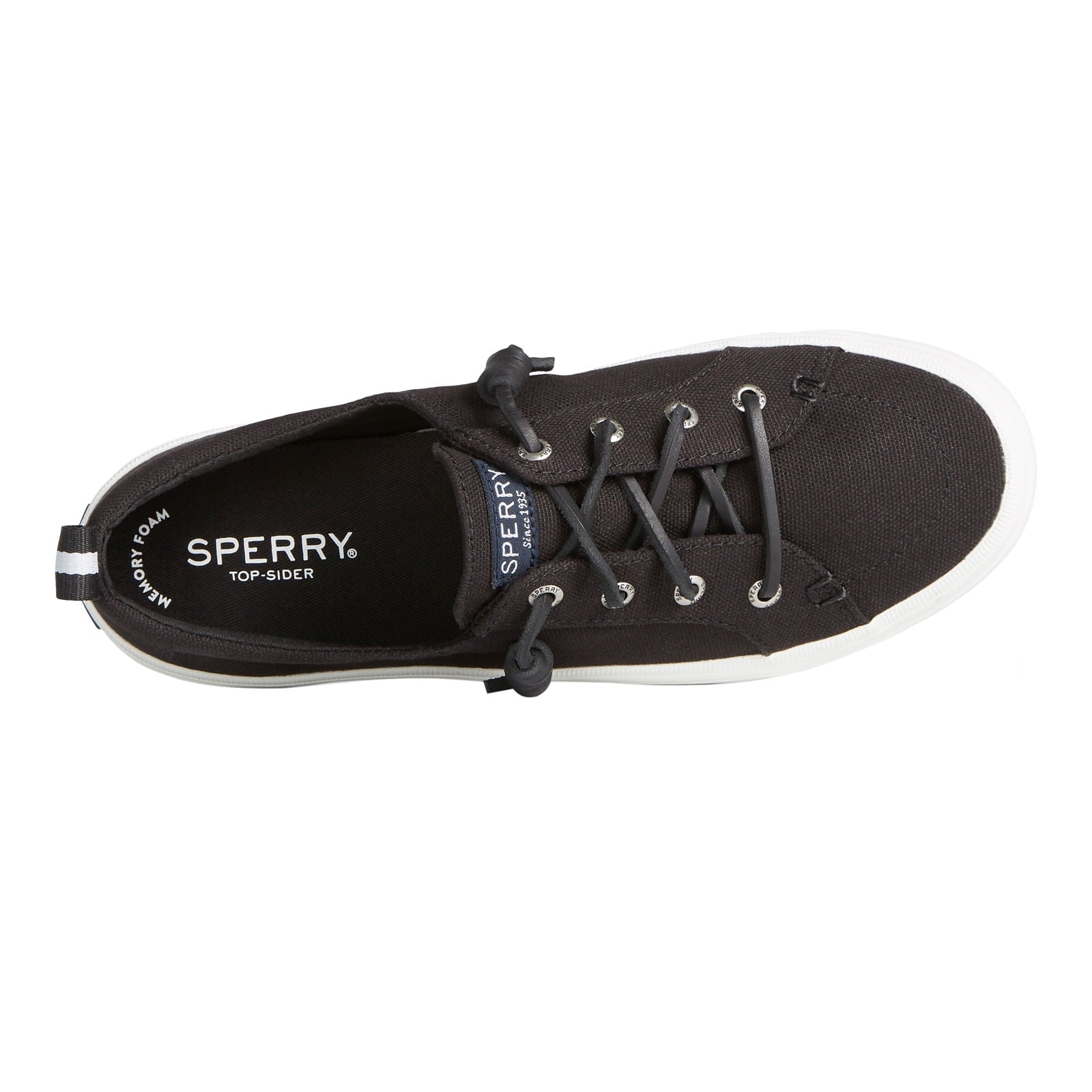 Sperry Womens Crest Vibe Linen Sneaker - Black 