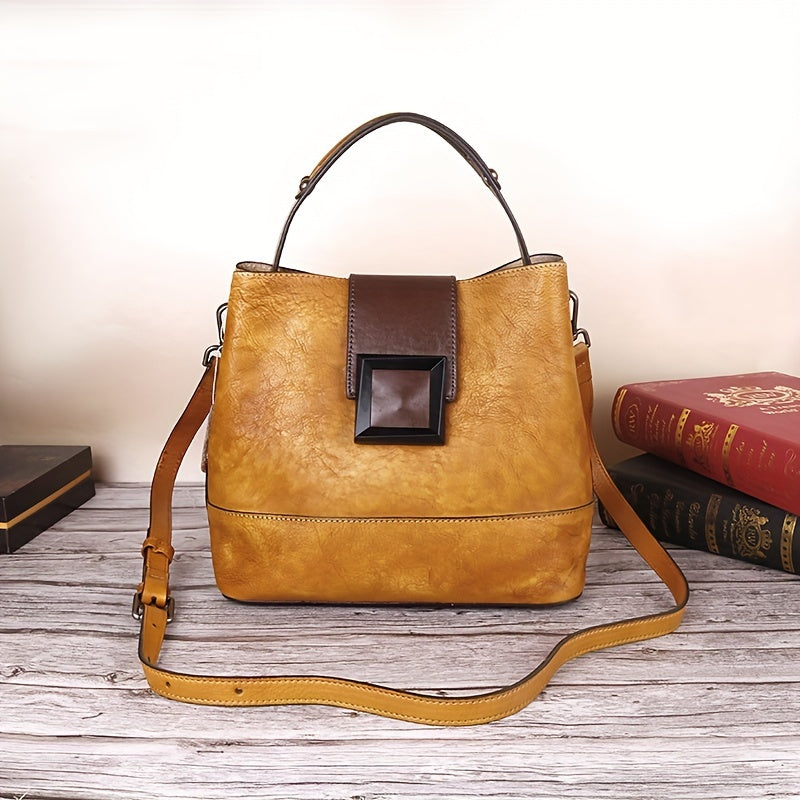 Vintage Genuine Leather Crossbody Bag for Women 