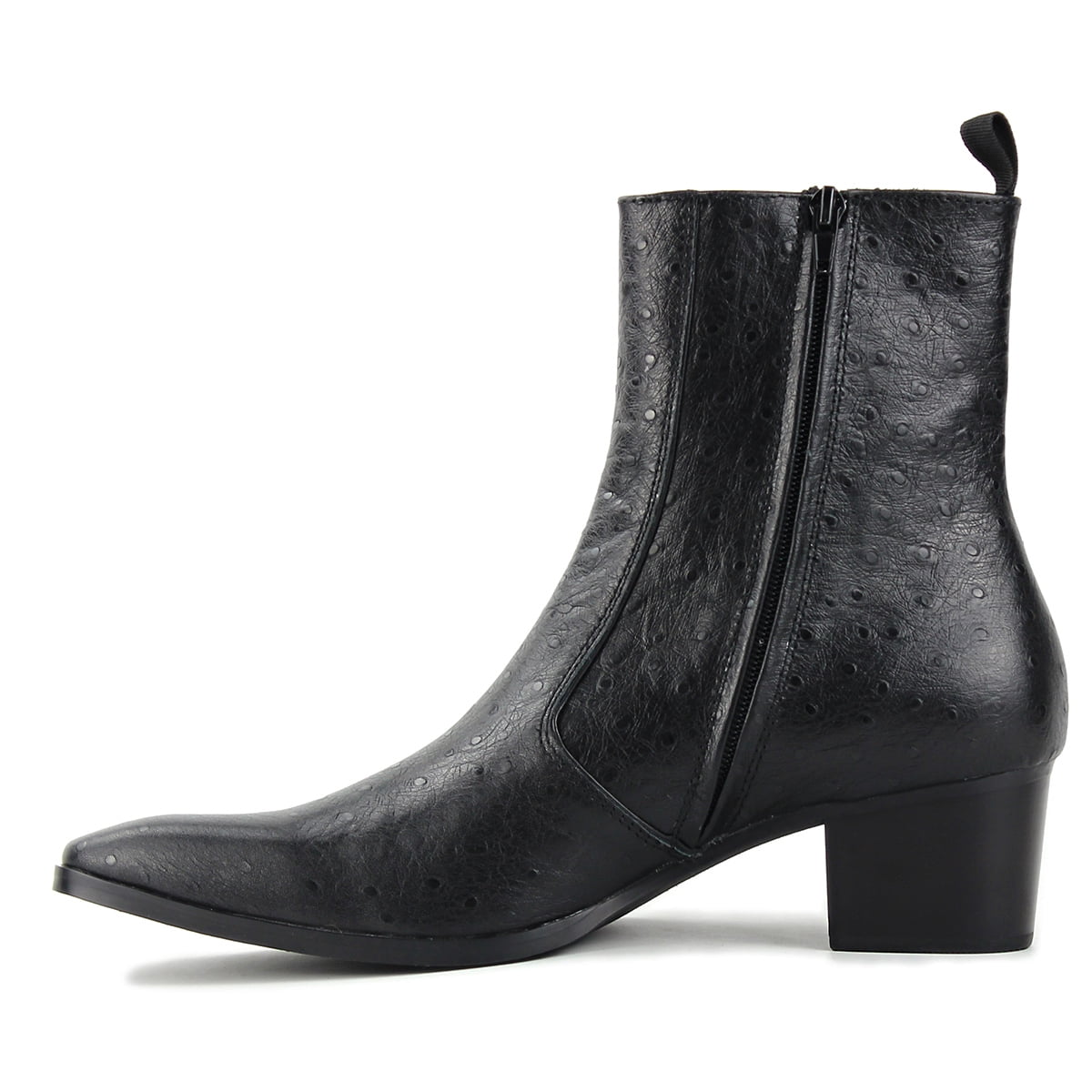 OSSTONE Dress Boots Chelsea Ostrich Prints Boots 