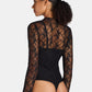 Made NYC Women's  Lace Bodysuit with Long Sleeves 