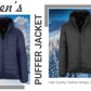 Mens Sherpa-Lined Hooded Puffer Jacket (Sizes, S to 2XL) 