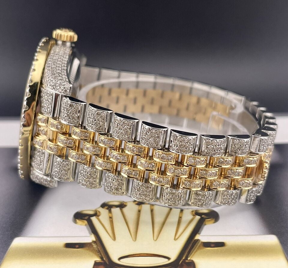 Rolex Datejust Steel & 18k Gold Watch with Diamond Accents 