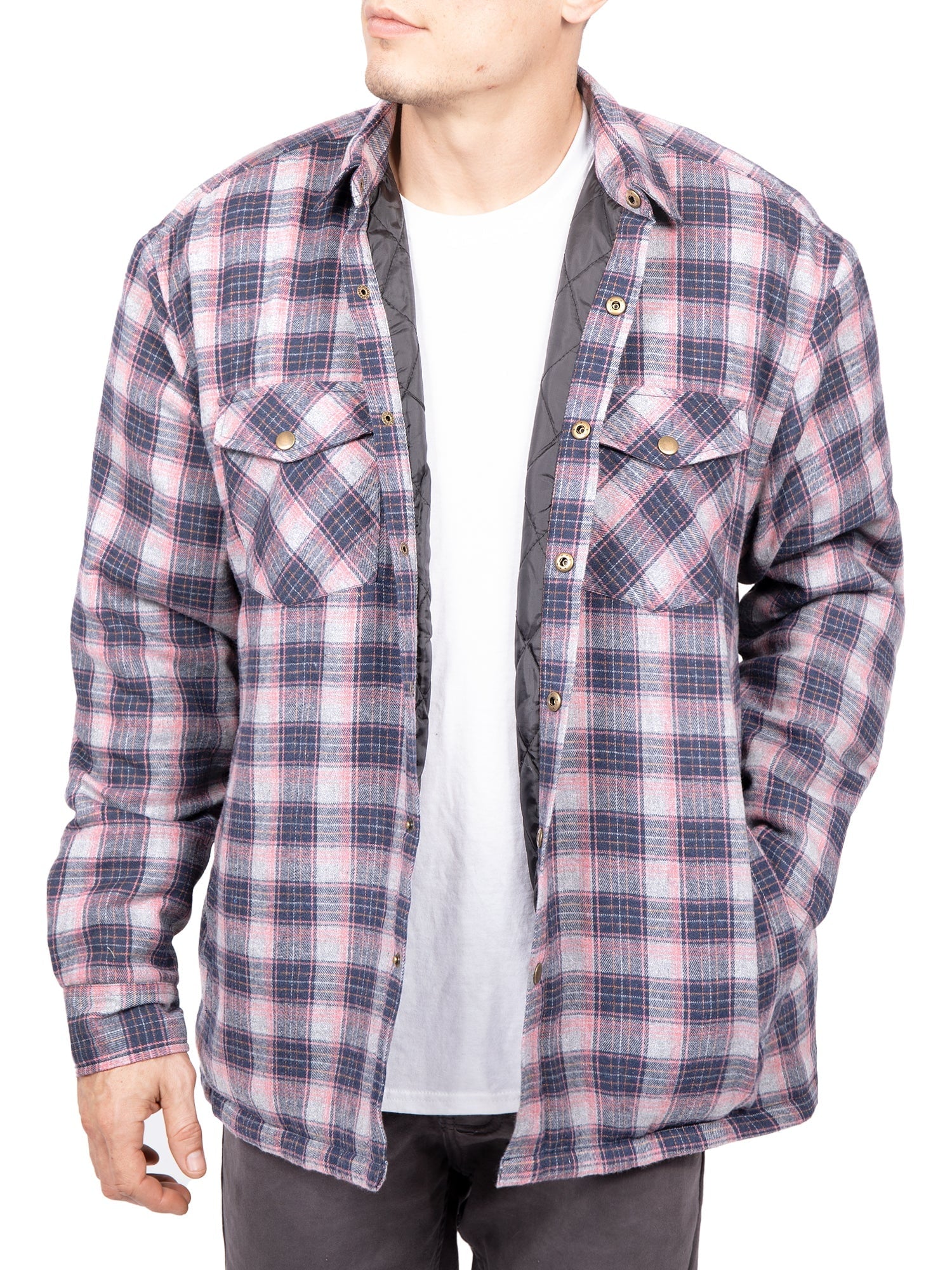 Visive Men's Sherpa-Lined Flannel Jacket - Button-Up Jacket 