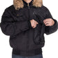 Mens Black Coat Luciano Natazzi Thermal Padded Hooded 