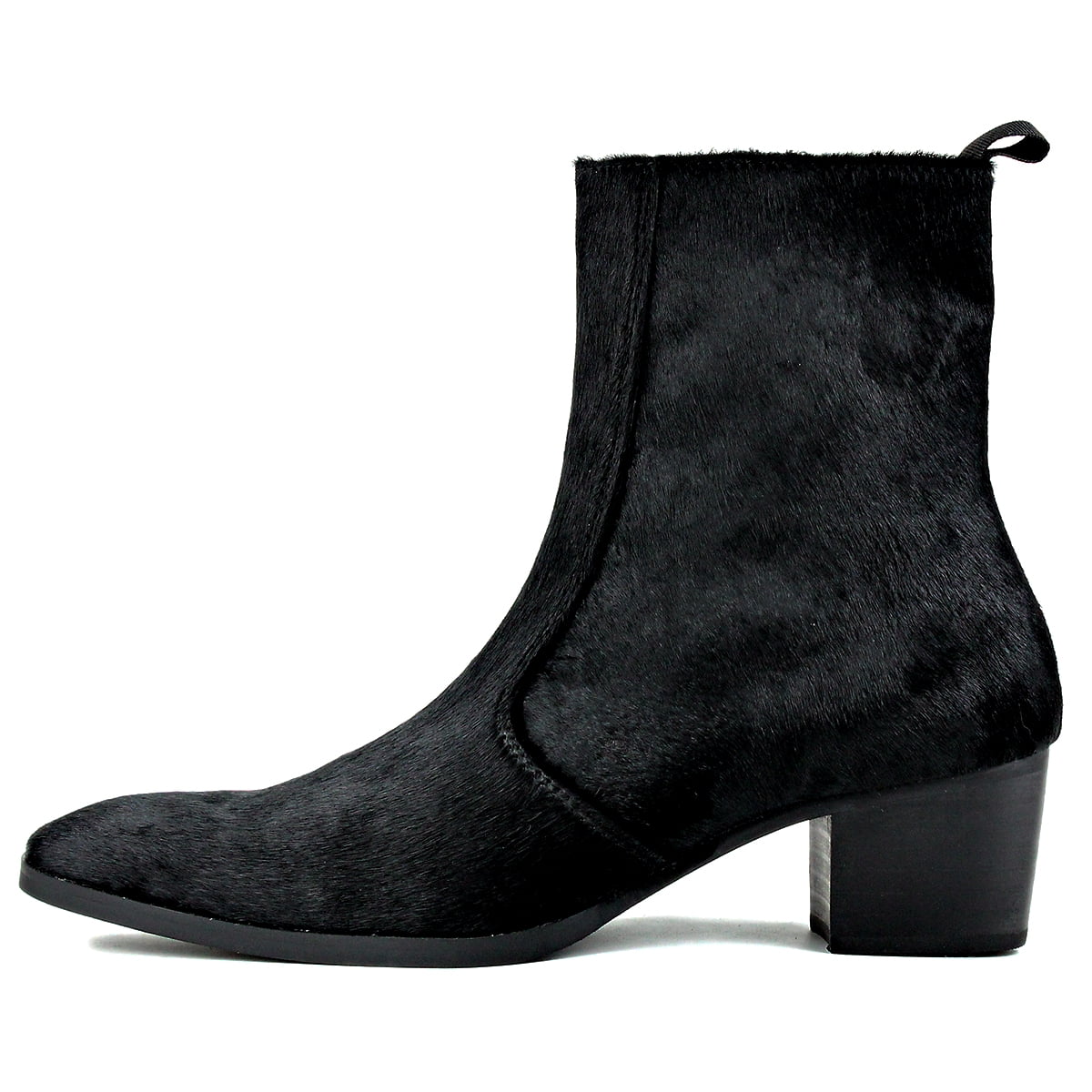 OSSTONE Dress Boots Chelsea Pony Hair Boots for Men 