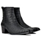 Black OSSTONE Dress Boots Chelsea Crocodile Prints Boots 