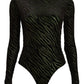 Burnout Zebra Bodysuit with Long Sleeves 