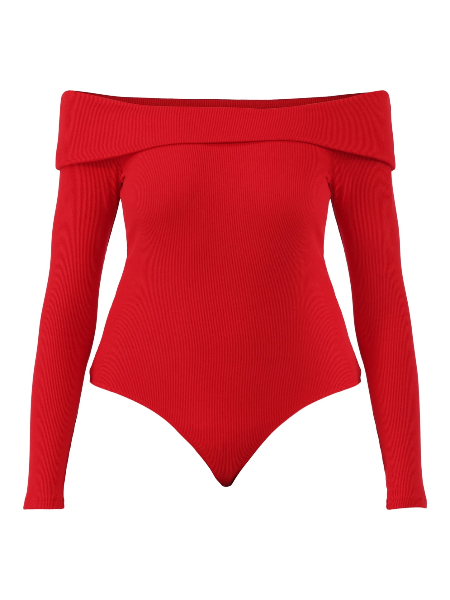 No Boundaries Off-the-Shoulder Bodysuit with Long Sleeves, Women's and Women's Plus 