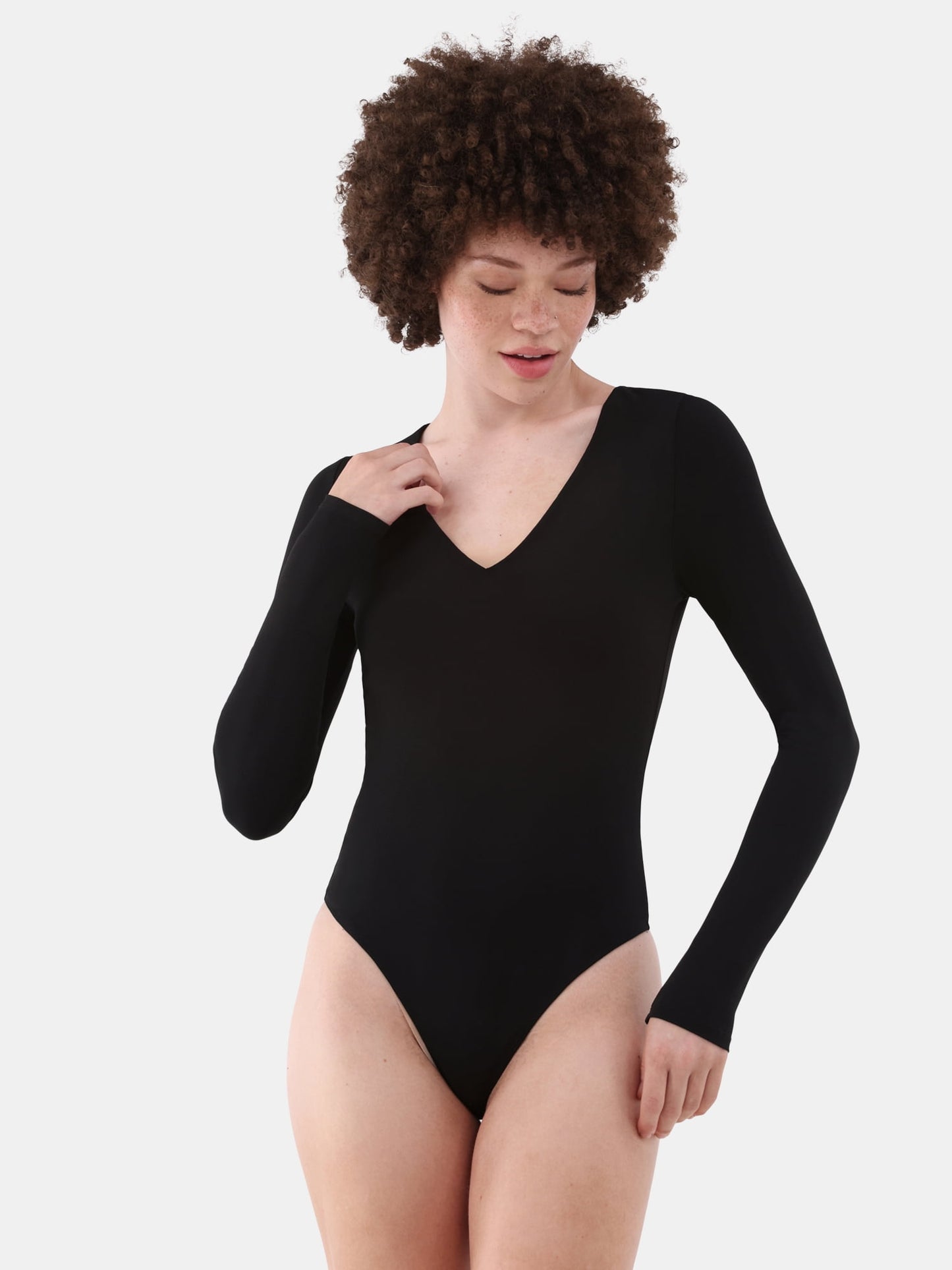 No Boundaries Double Layer Bodysuit with Long Sleeves, 2-Pack 