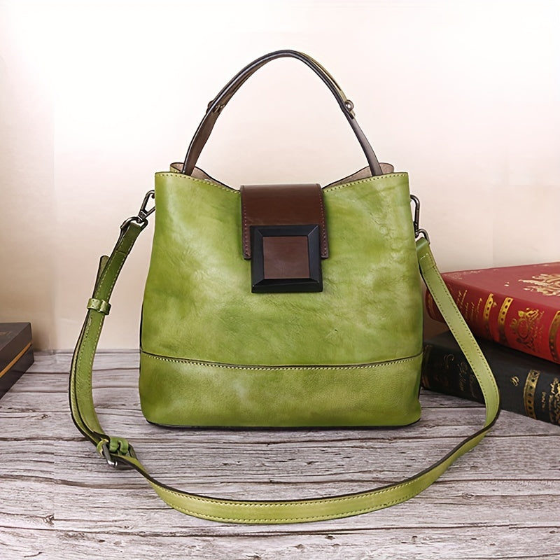 Vintage Genuine Leather Crossbody Bag for Women 