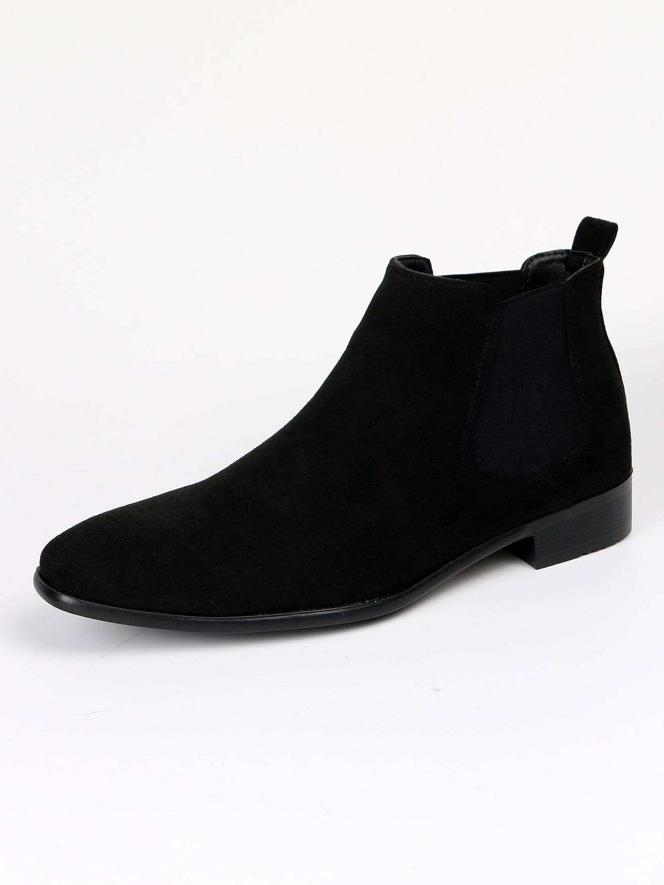 Men Minimalist Slip On Chelsea Boots - Faux Suede Boots 