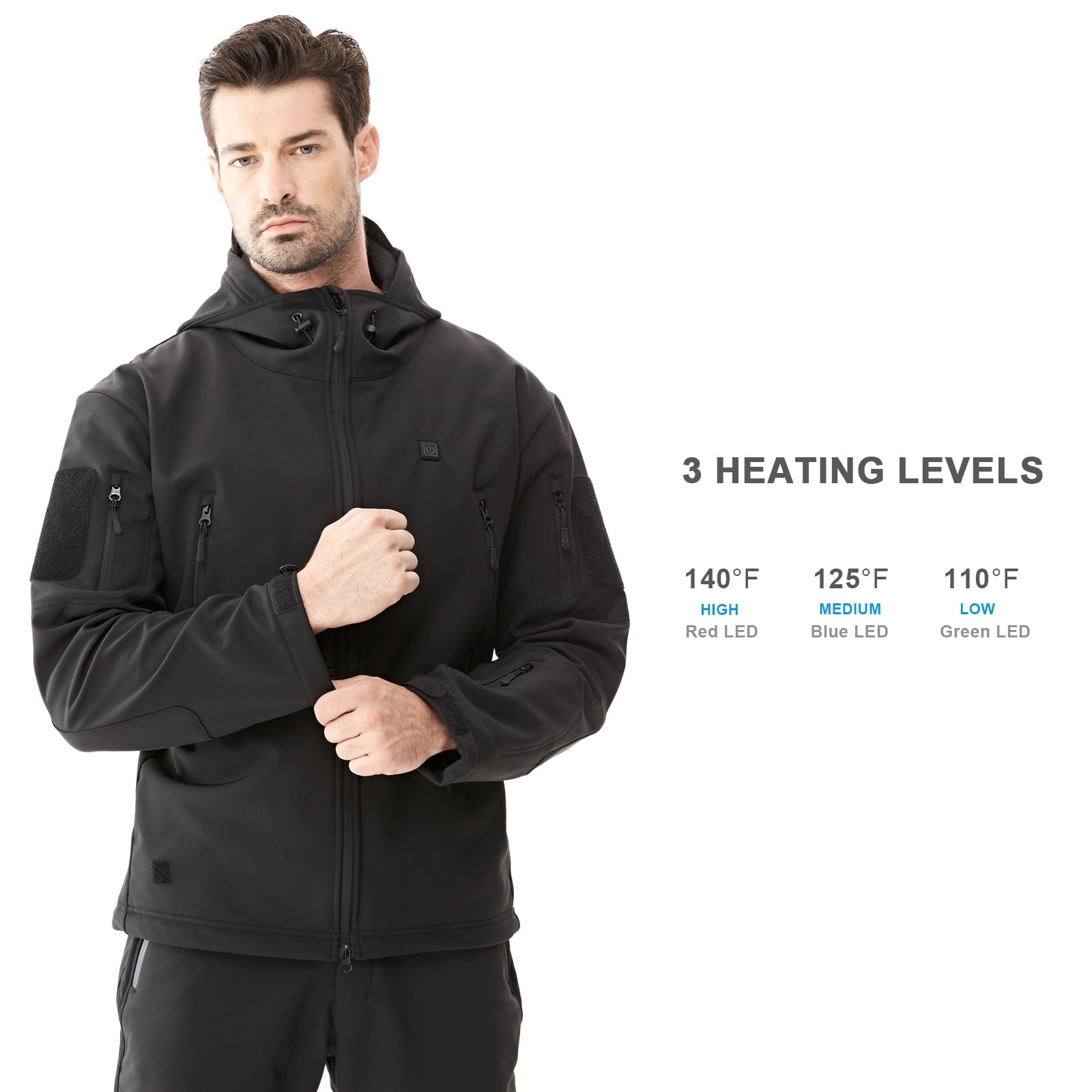 DEWBU Heated Jacket for Men, Soft Shell Heated Coat 