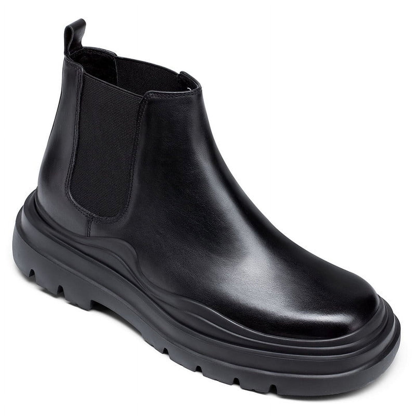 CMR CHAMARIPA Height Increasing Chelsea Boots Black Leather 