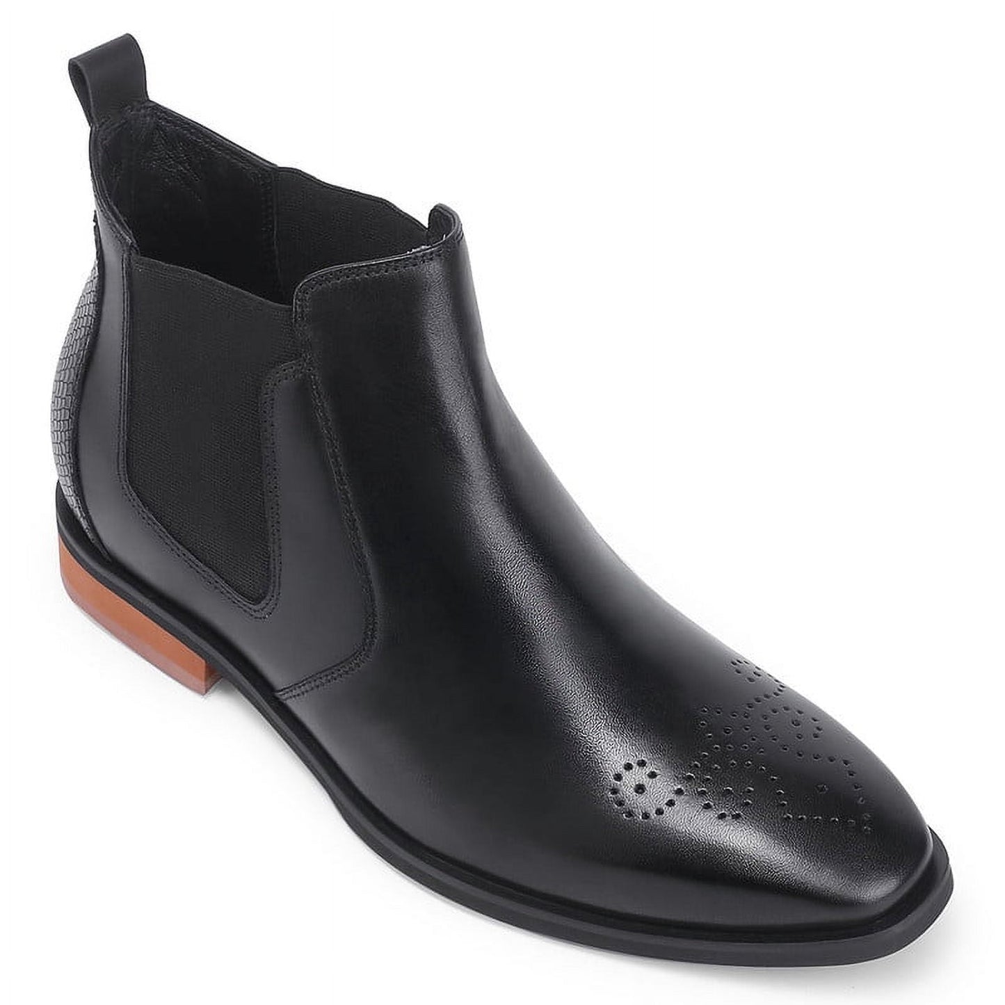 CMR CHAMARIPA Height Increasing Chelsea Boots Black Leather 