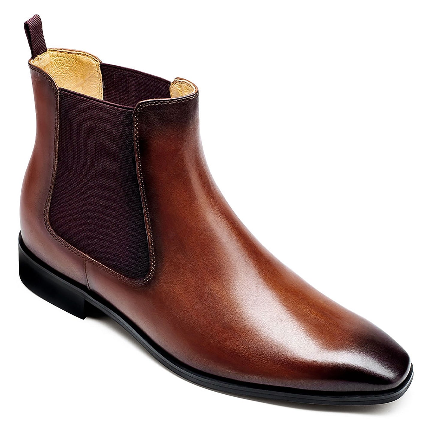 CMR CHAMARIPA Height Increasing Chelsea Boots Black Leather 