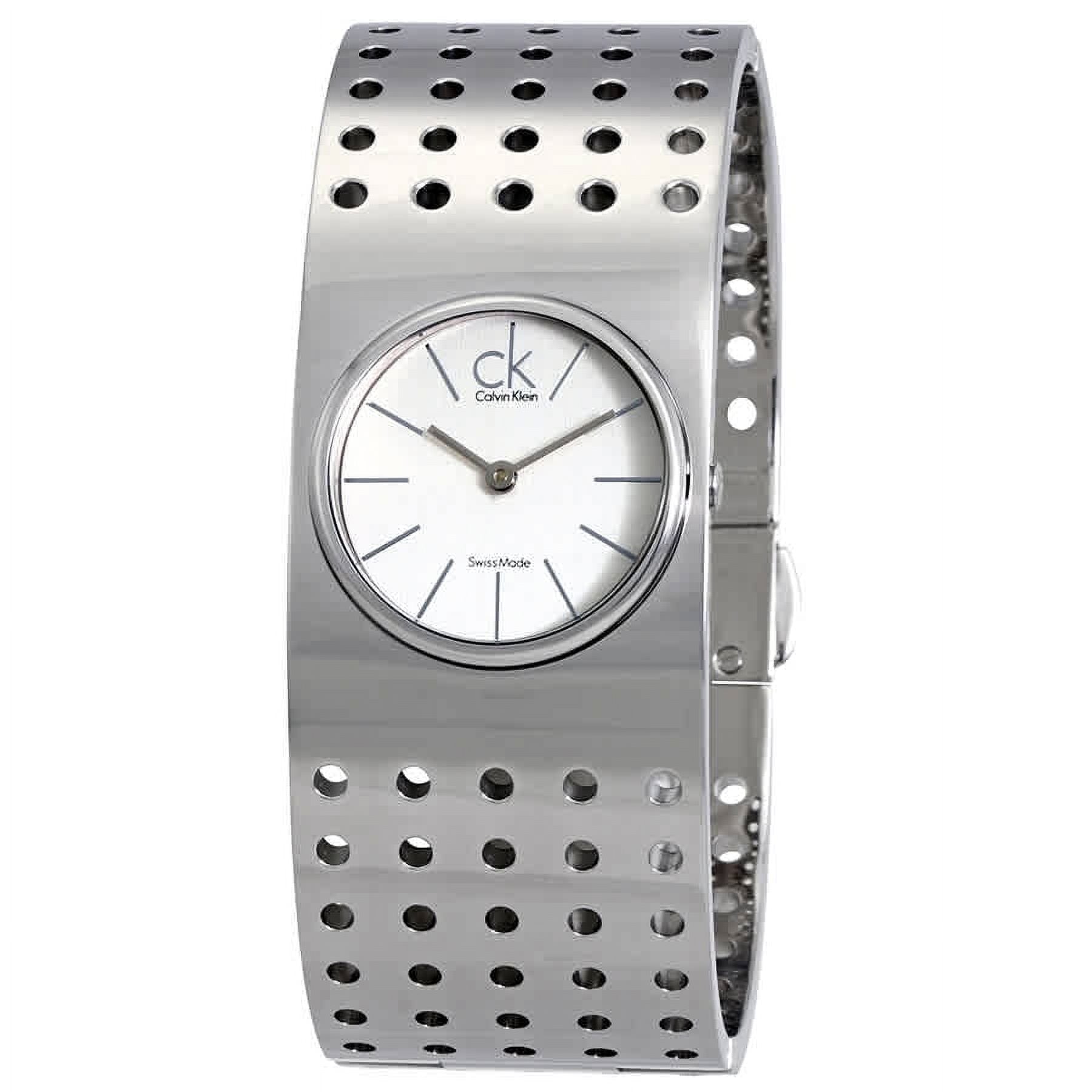 Calvin Klein Women's Grid Silver Dial Watch 