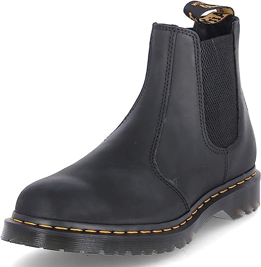 Dr. Martens Unisex 2976 Chelsea Boot - Waxed Full Grain - Men's Size 7 - Black 