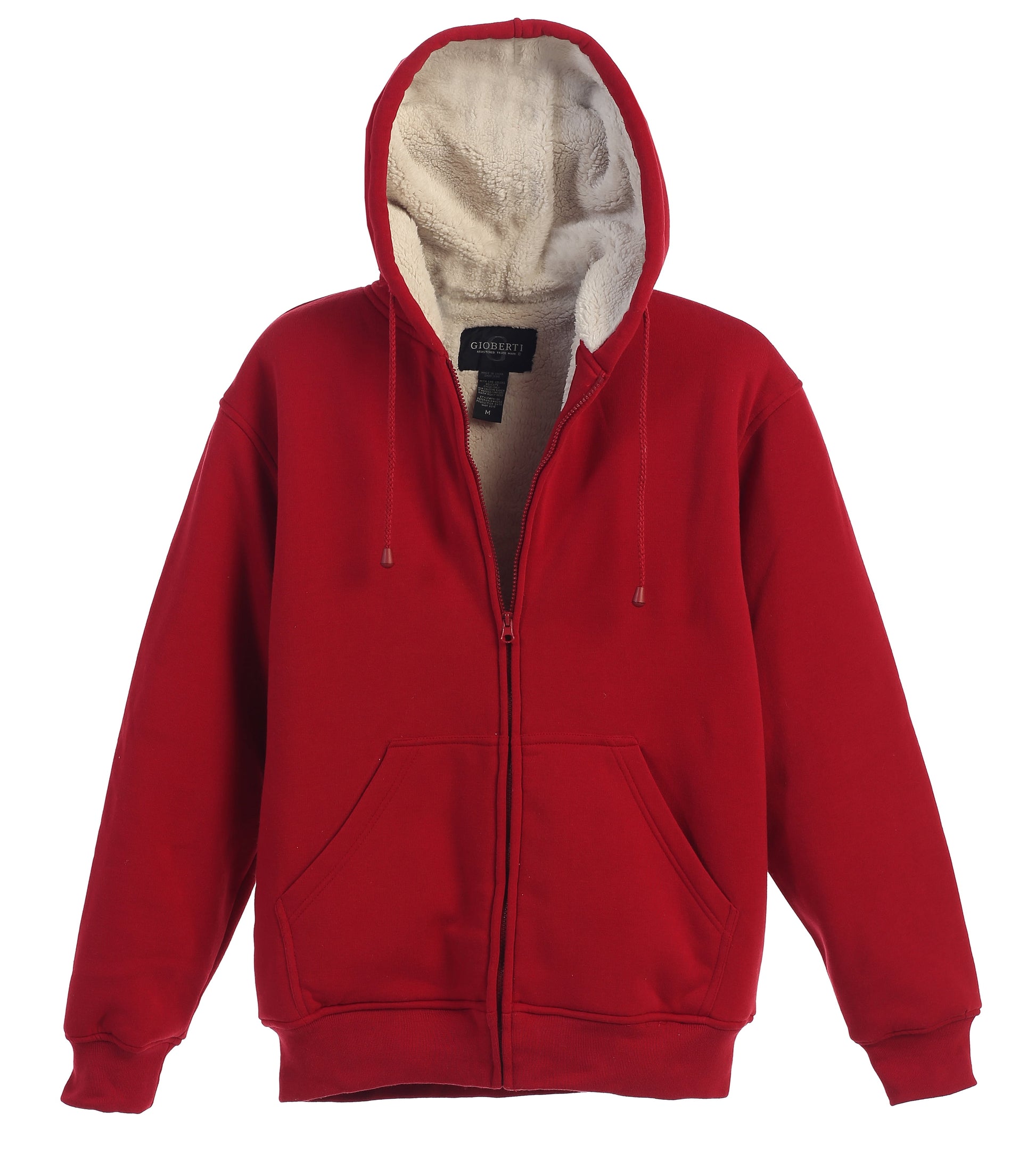 Gioberti Men Heavyweight Sherpa Lined Fleece Hoodie Jacket 