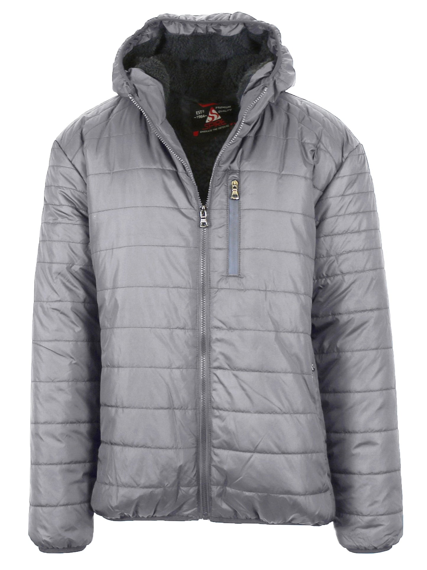 Mens Sherpa-Lined Hooded Puffer Jacket (Sizes, S to 2XL) 