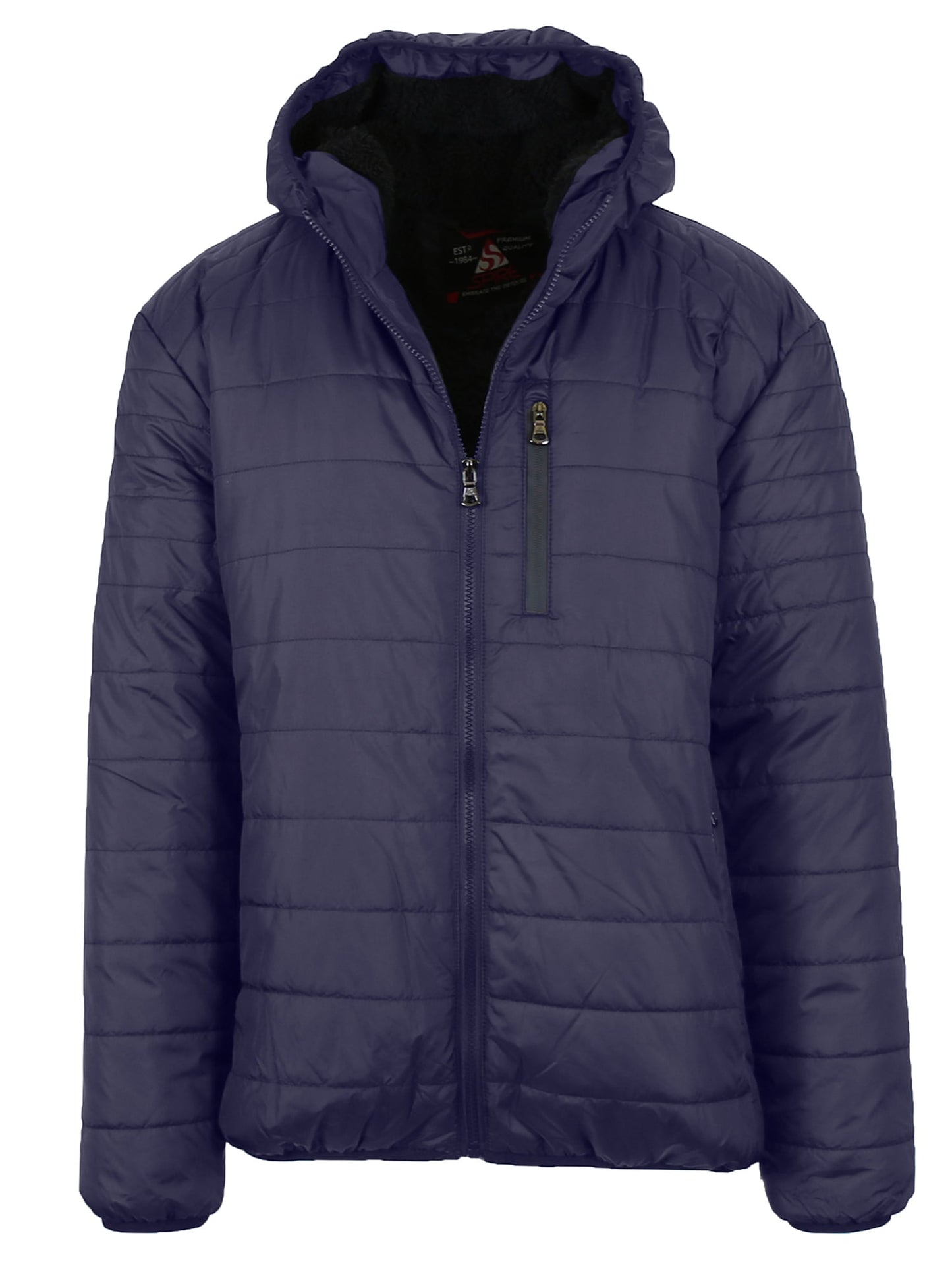 Mens Sherpa-Lined Hooded Puffer Jacket (Sizes, S to 2XL) 