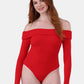 No Boundaries Off-the-Shoulder Bodysuit with Long Sleeves, Women's and Women's Plus 