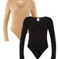 No Boundaries Double Layer Bodysuit with Long Sleeves, 2-Pack 