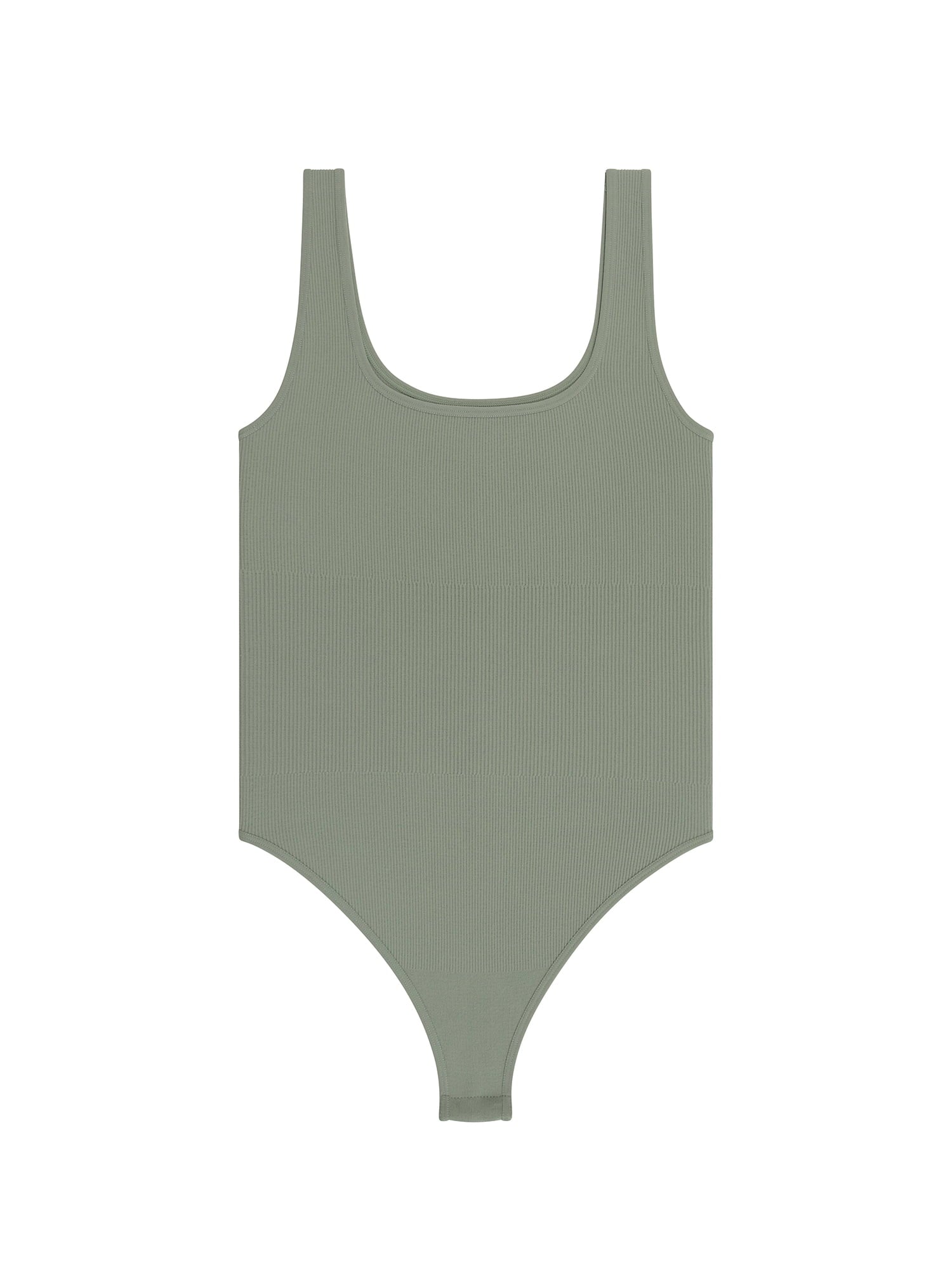 No Boundaries Seamless Ribbed Square Neck Bodysuit 