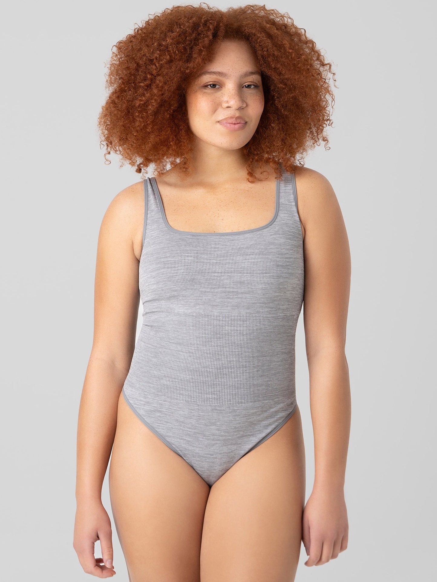 No Boundaries Seamless Ribbed Square Neck Bodysuit 