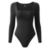 OQQ Women's 1 Piece   Long Sleeve Bodysuits 