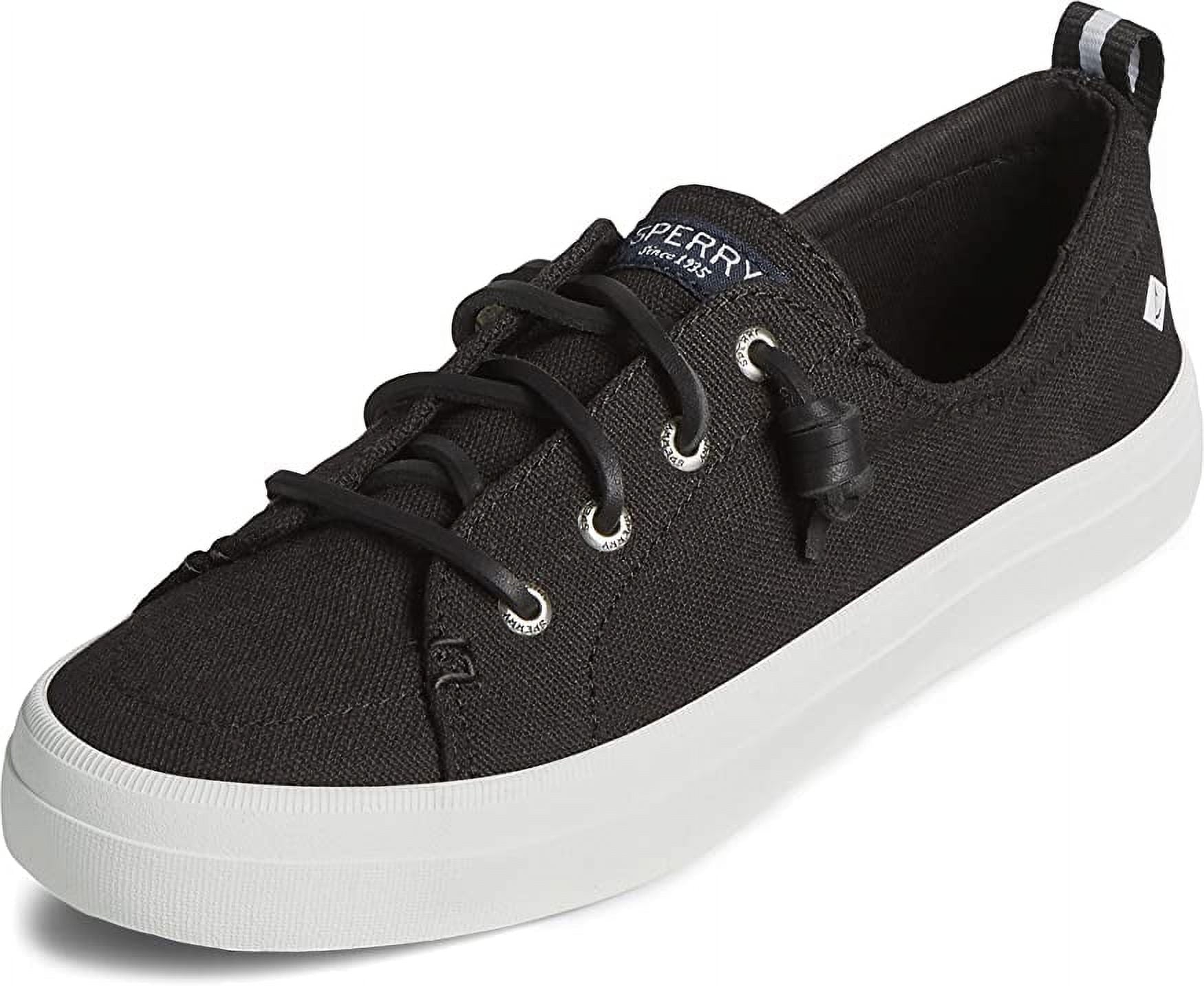 Sperry Womens Crest Vibe Linen Sneaker - Black 