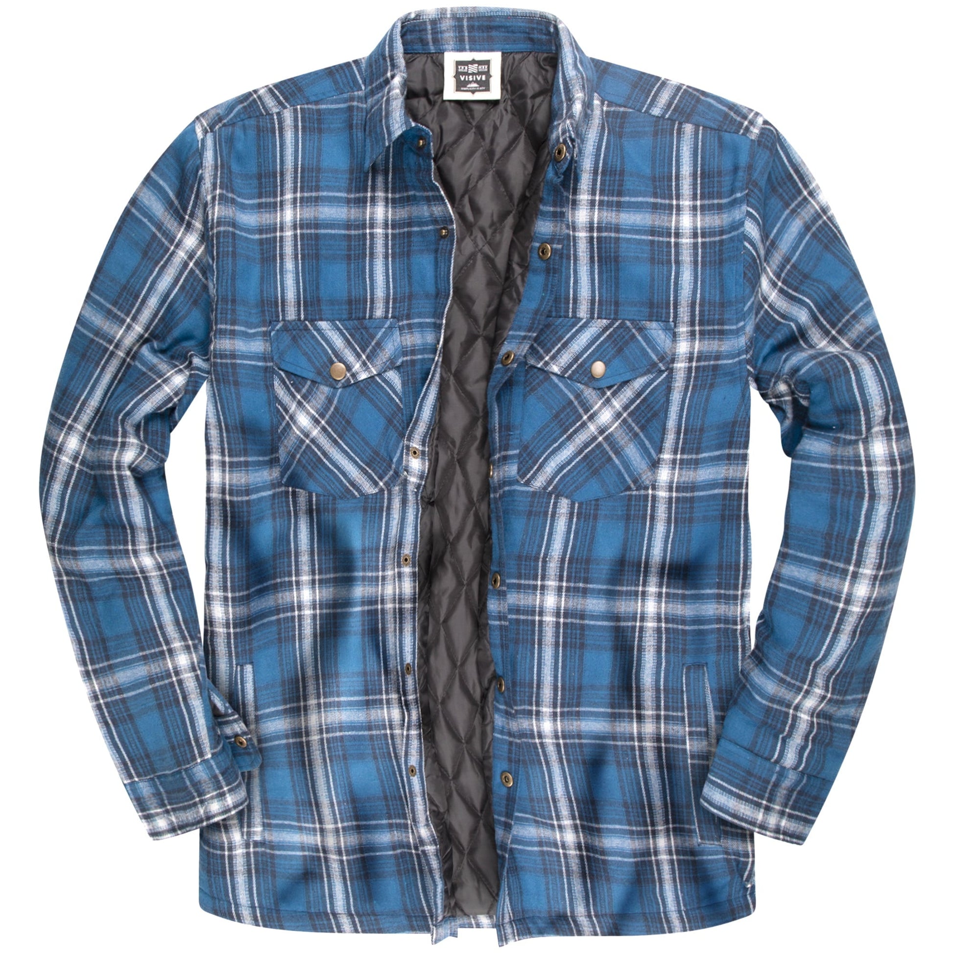 Visive Men's Sherpa-Lined Flannel Jacket - Button-Up Jacket 