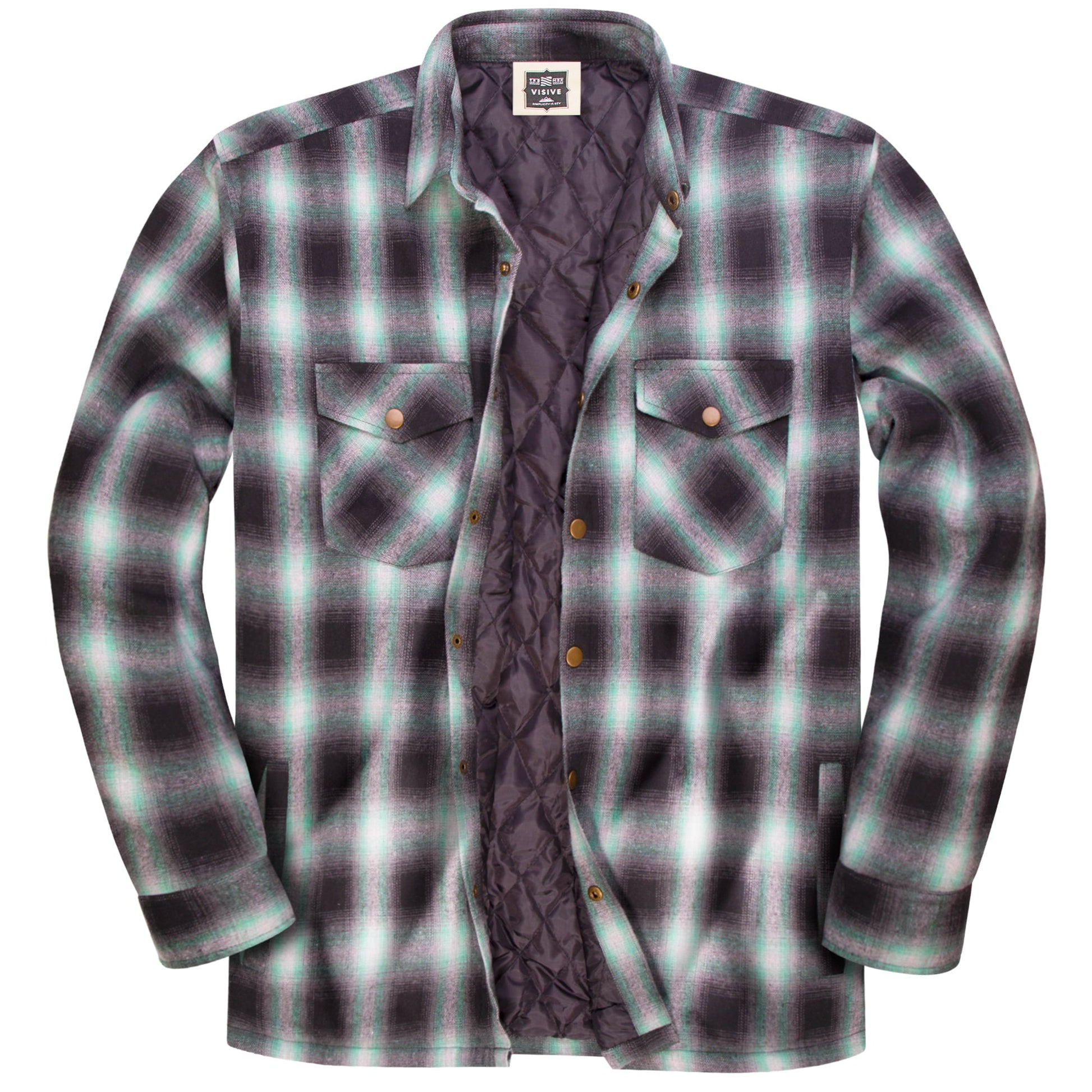 Visive Men's Sherpa-Lined Flannel Jacket - Button-Up Jacket 