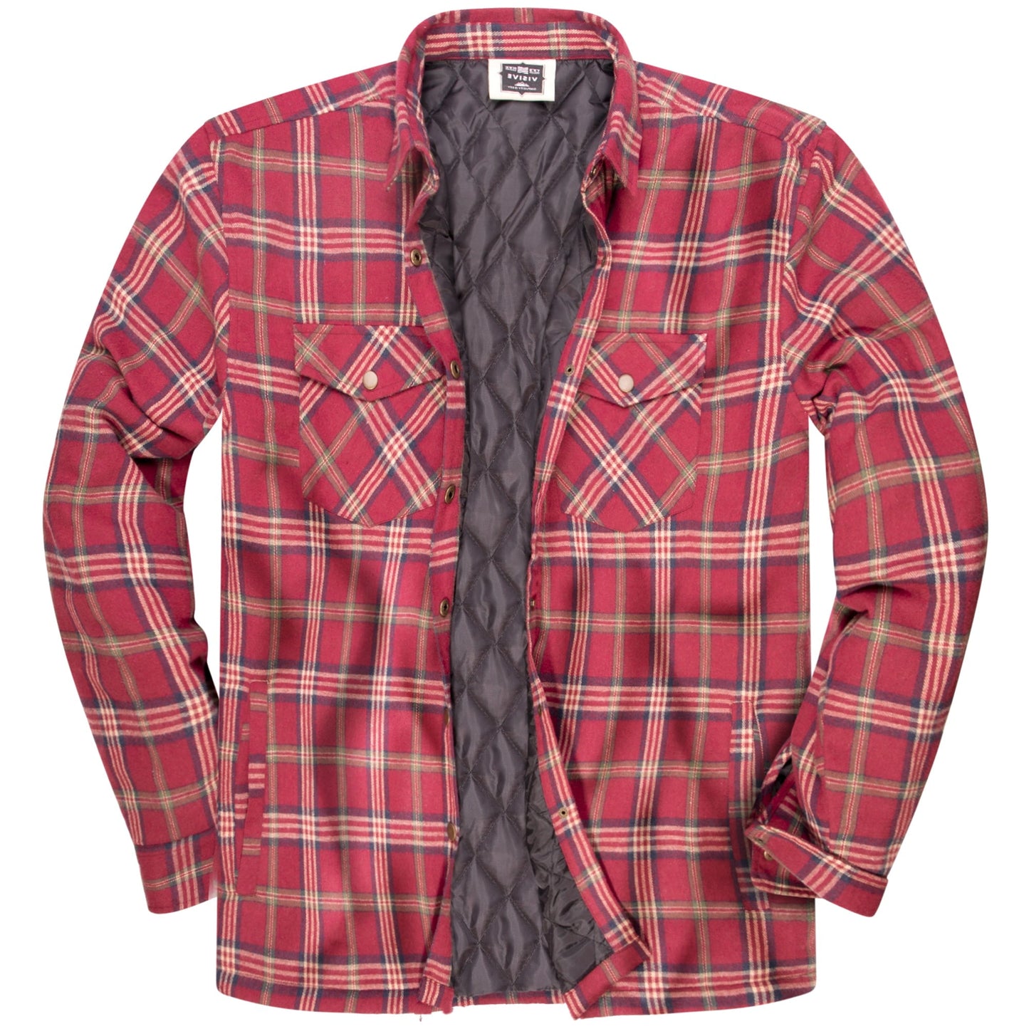 Visive Men's Sherpa-Lined Flannel Jacket - Button-Up Jacket 