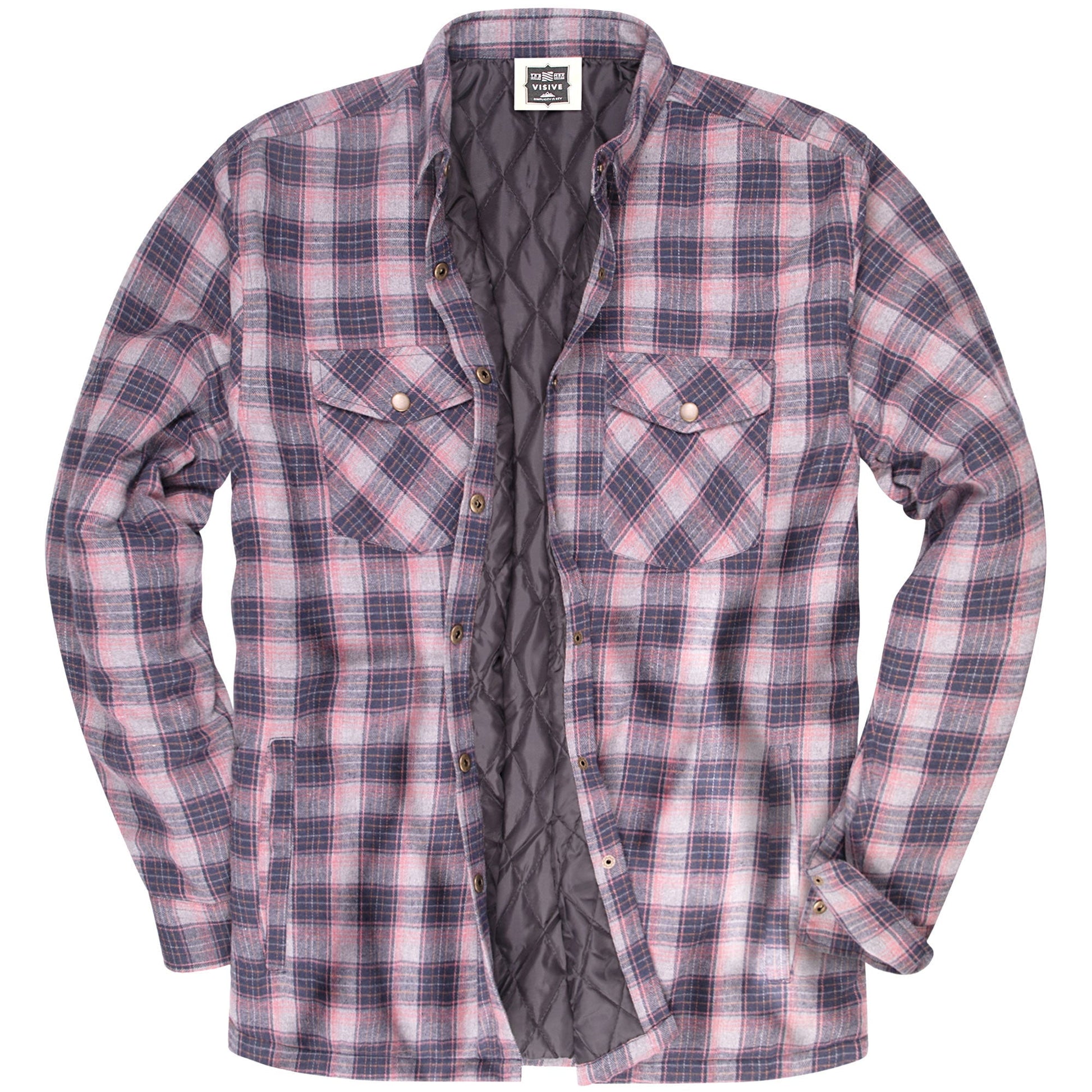 Visive Men's Sherpa-Lined Flannel Jacket - Button-Up Jacket 