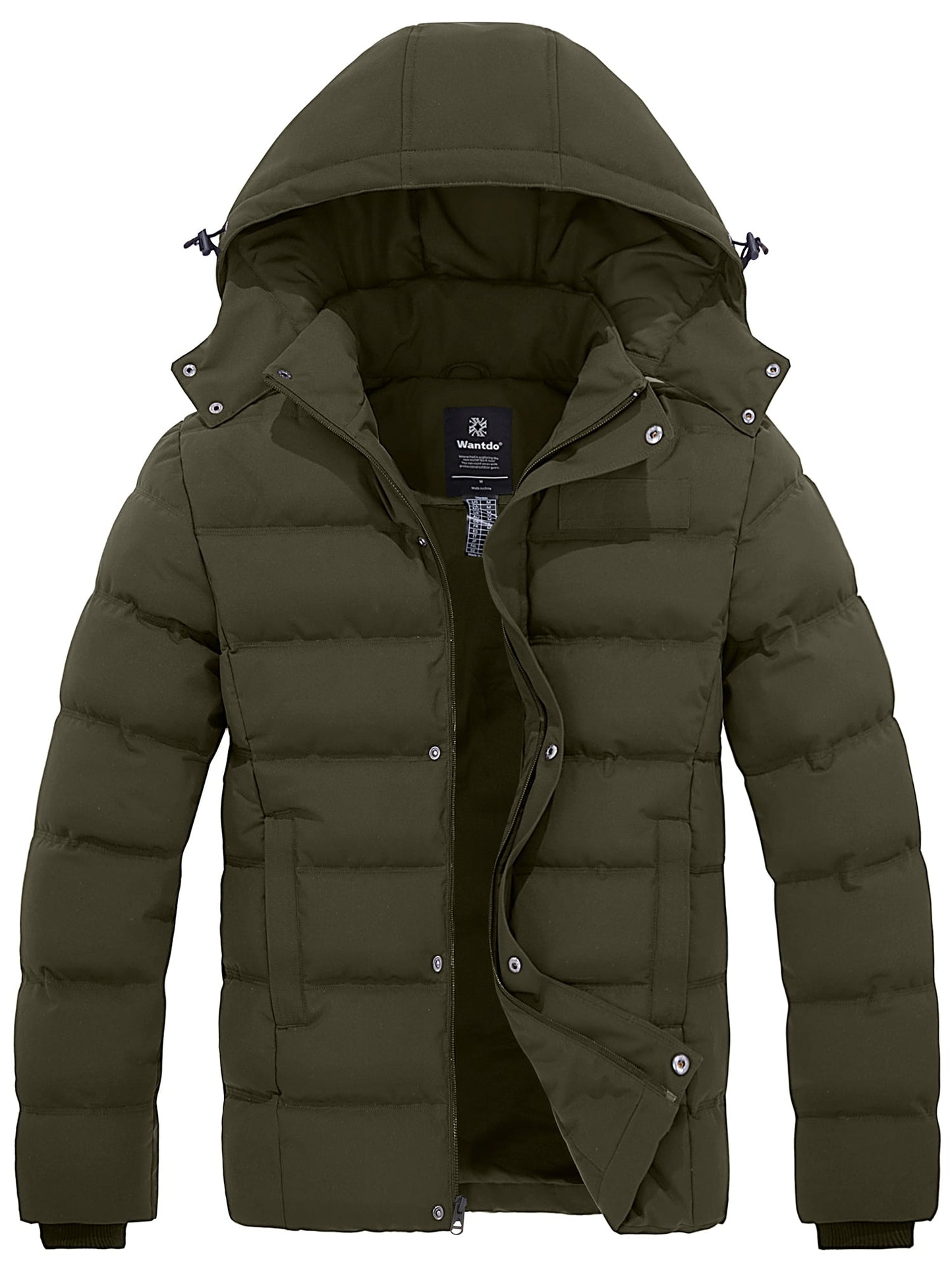 Wantdo Men's Winter Coat Hooded Winter Jacket 