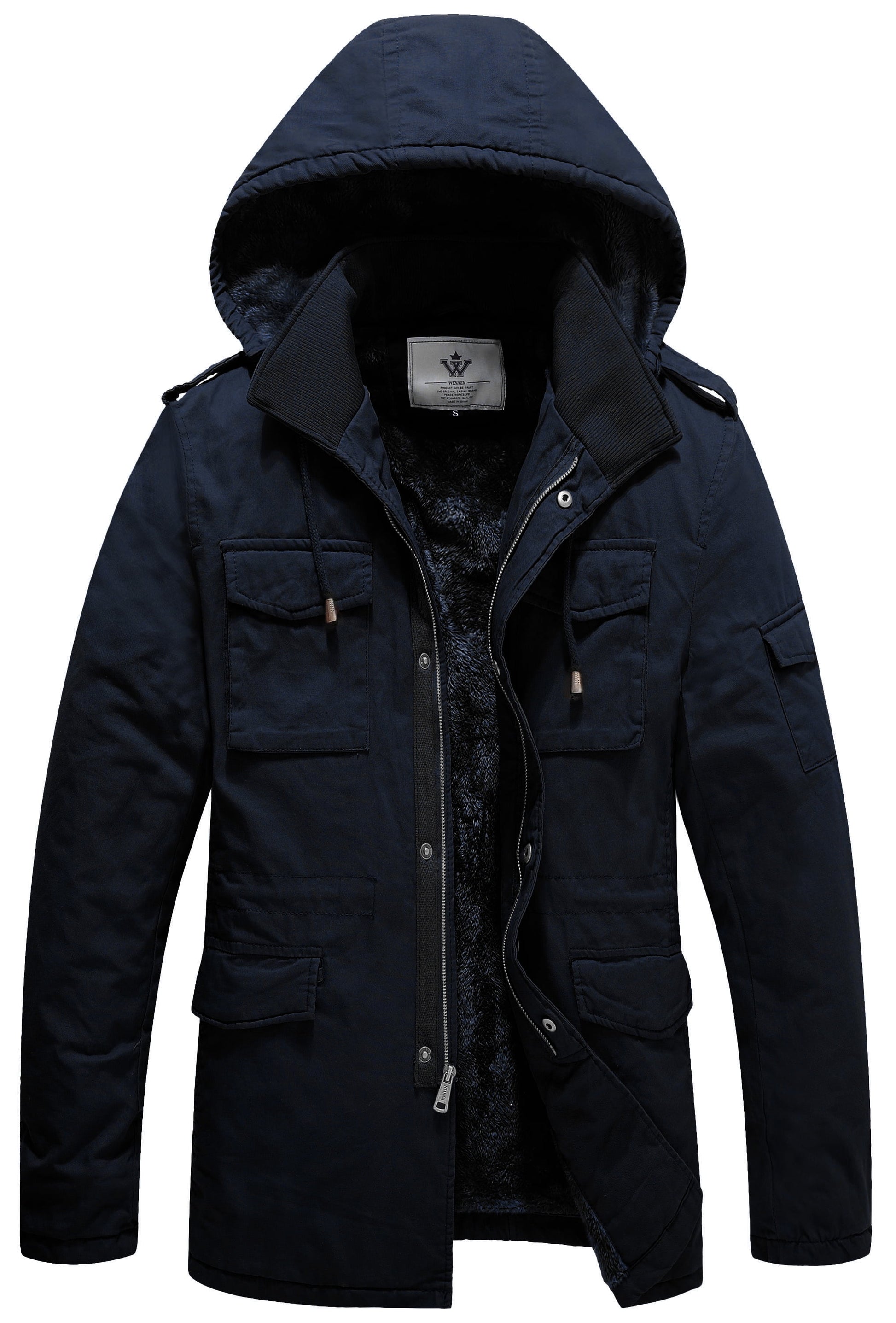 WenVen Men's Winter Coat Hooded Puffer Coat 