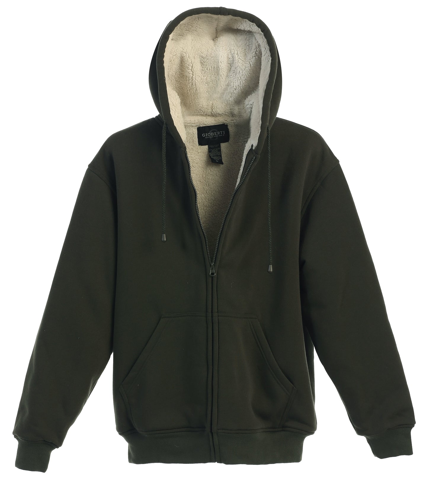 Gioberti Men Heavyweight Sherpa Lined Fleece Hoodie Jacket 