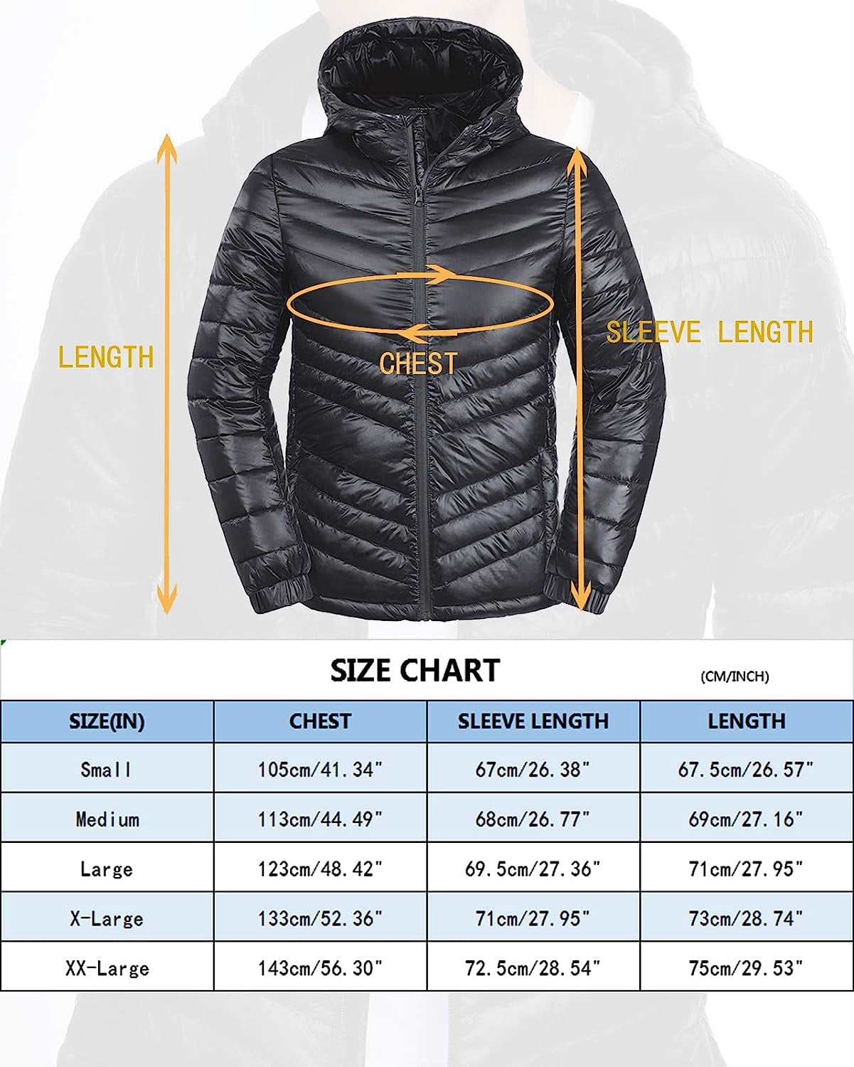 Iceglad Men's Packable Insulated Warm Hooded Puffer Long Sleeve Down Jacket Winter Coat, Black-l 