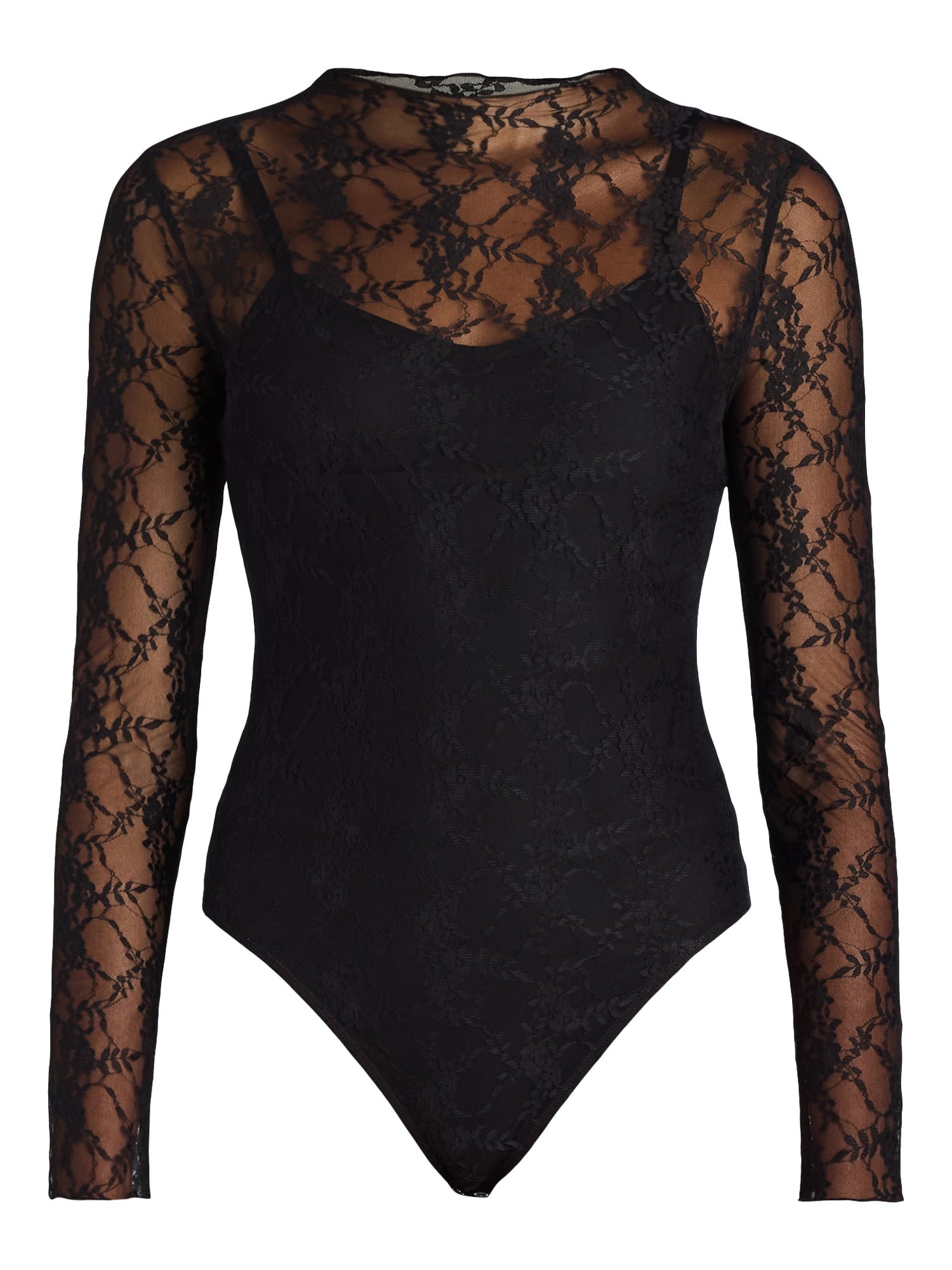 Made NYC Women's  Lace Bodysuit with Long Sleeves 