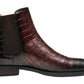 Santimon Genuine Crocodile Pattern Ankle Boots 